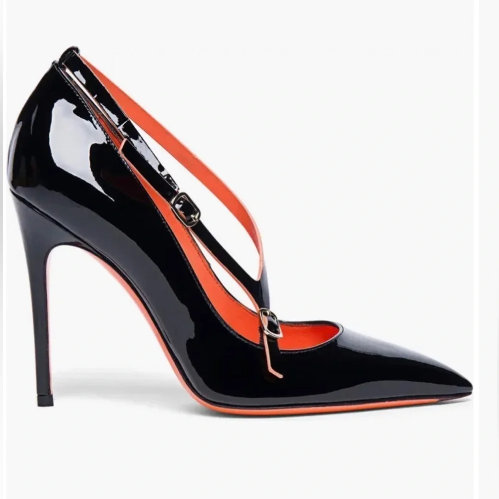 Santoni Patent Leather Heels Court